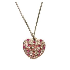 Colorful Vintage Heart Costume Necklace